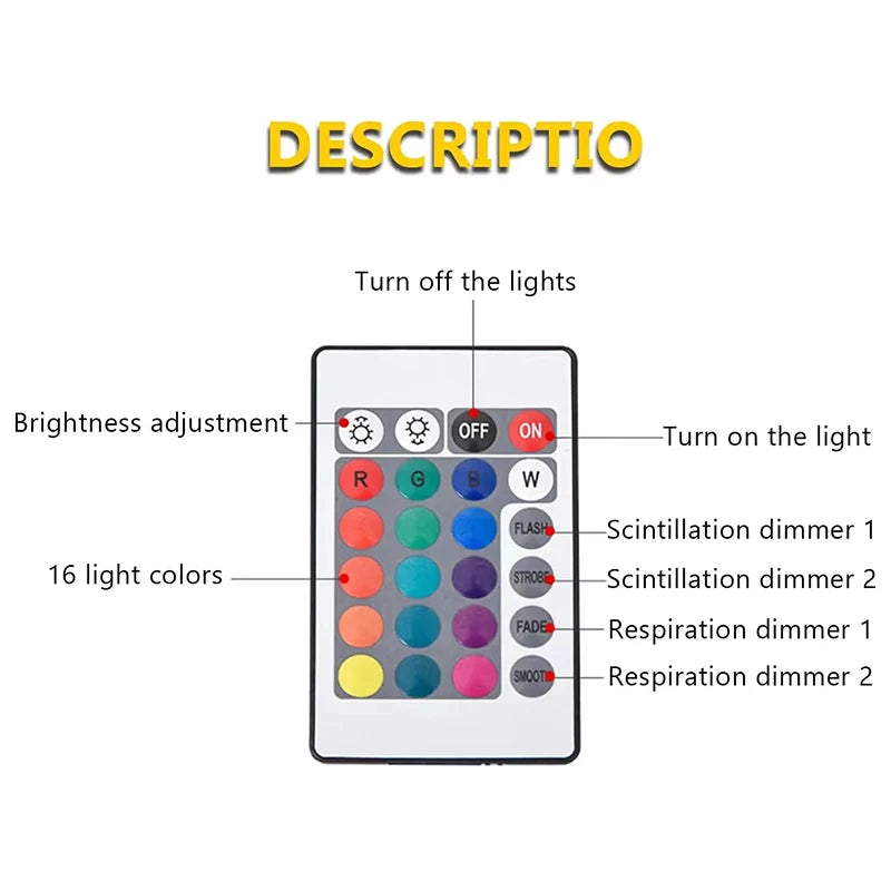 Aurora Ocean Wave Projector Light – 16-Color Crystal RGB Ambient Lamp with Remote Control